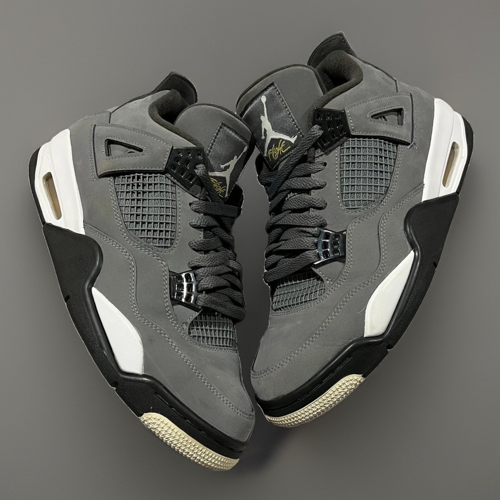 Air Jordan 4 Retro Mens Cool Gray Suede Streetwear Sneakers 308497-007 Size 9.5